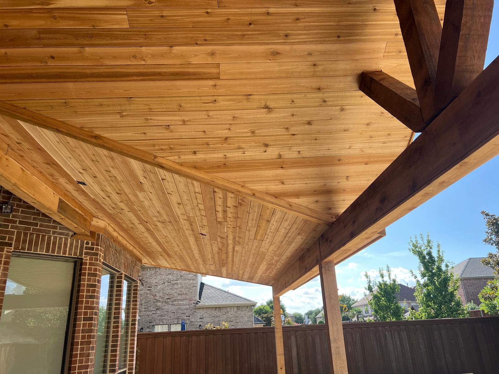 Patio cover ceiling finish 25